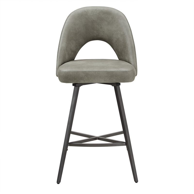Mercury Row® Etna Swivel Upholstered Counter Stool with Metal Frame